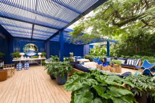 Casa de praia azul varanda